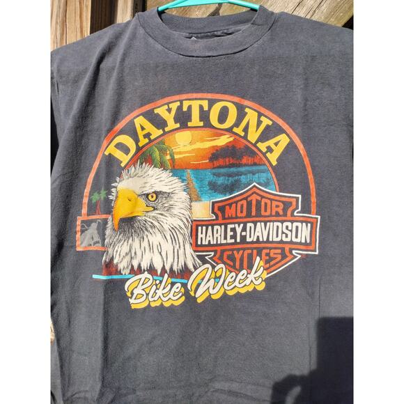 Vintage 1989 Harley Davidson Daytona Bike Week Tshirt Men's L Single Stitch - Picture 2 of 8